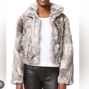 Adrienne Landau Rabbit Fur Jacket